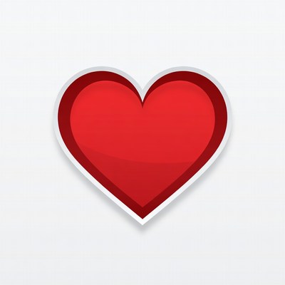 Red heart sticker isolated