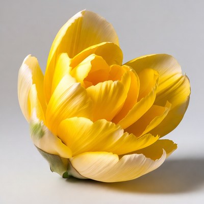 Yellow Tulip Flower on White Background