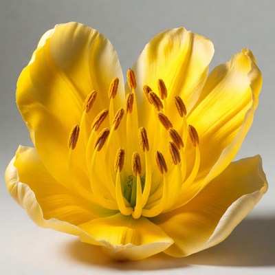 Yellow tulip flower close-up