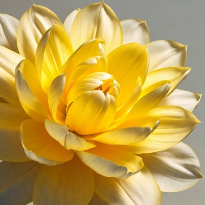 Yellow Dahlia Flower Closeup