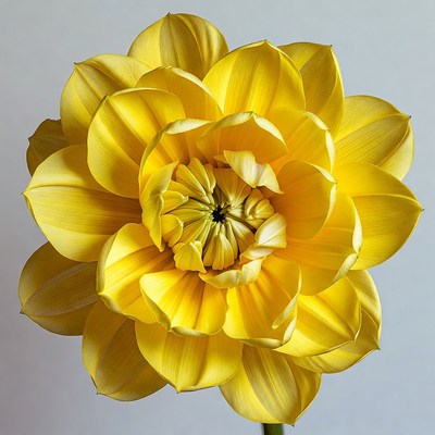Yellow Dahlia Flower Closeup