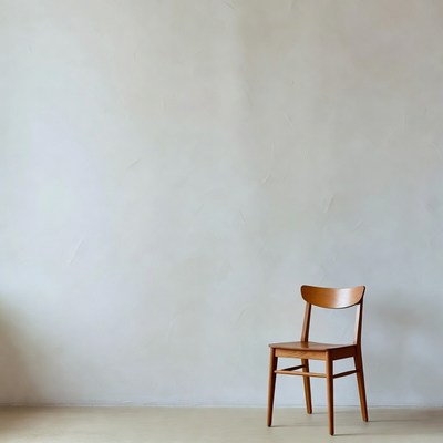 Wooden Chair Against White Wall