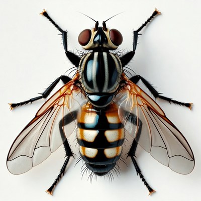 Hoverfly on white background