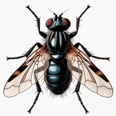 Black House Fly Illustration