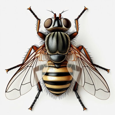 Detailed illustration of hoverfly