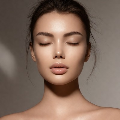 Beautiful woman with closed eyes