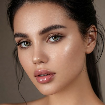 Beautiful woman with green eyes