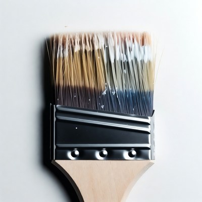 Paintbrush with multicolored bristles