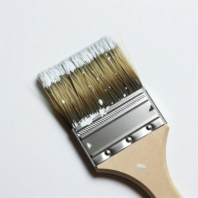 Paintbrush with white paint
