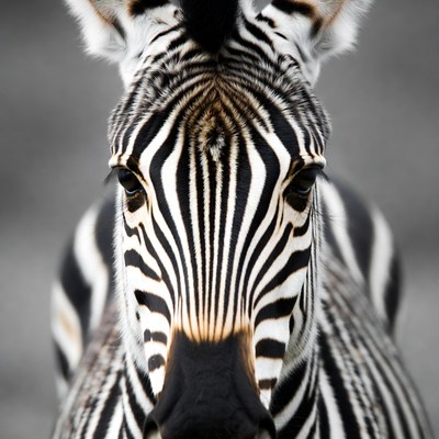 Close-up zebra face
