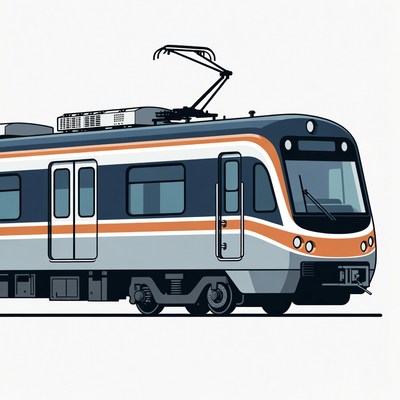 Modern electric train illustration