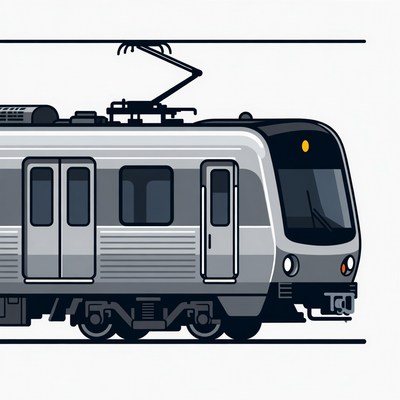 Silver Electric Train Illustration