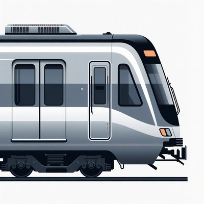 Silver Modern Train Illustration