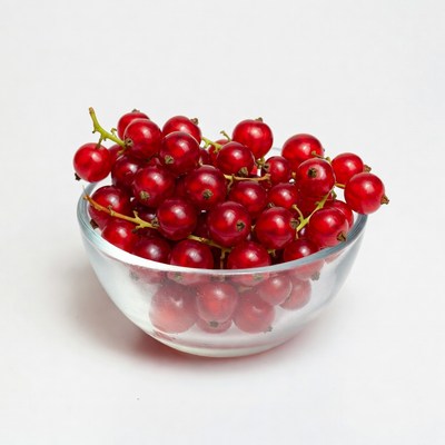 Red Currants in Glass Bowl