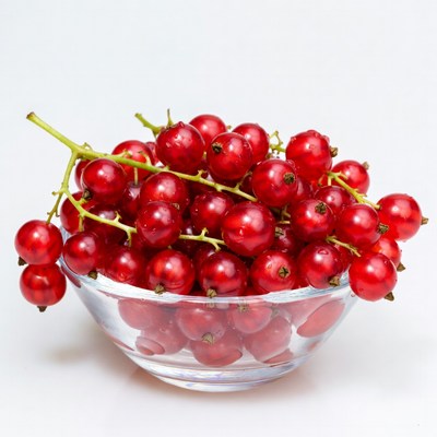 Red Currants in Glass Bowl