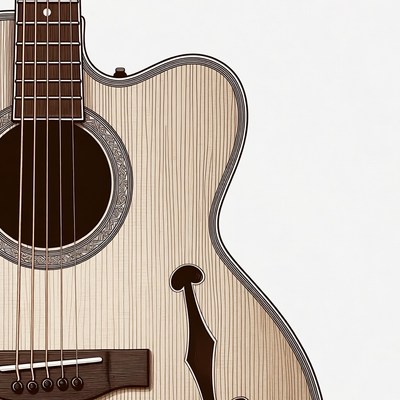 Cutaway Acoustic Guitar Illustration