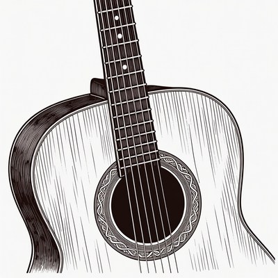 Acoustic Guitar Illustration