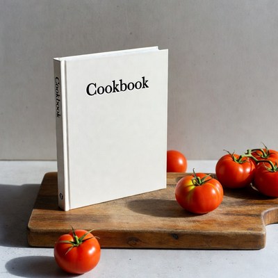 Cookbook with Fresh Tomatoes