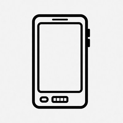 Black line smartphone icon
