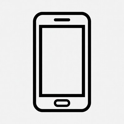 Black line smartphone icon