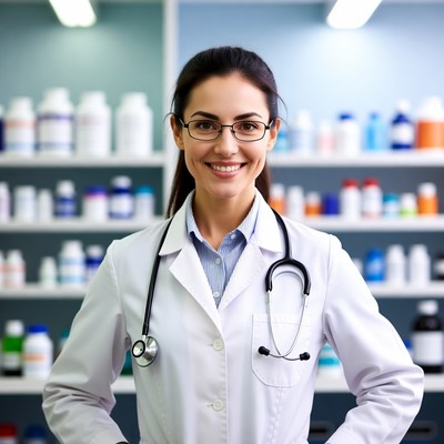 Smiling female doctor with stethoscope