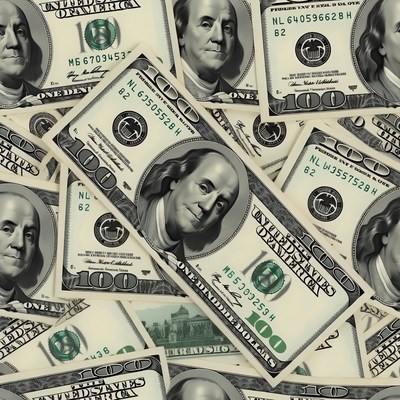 Stack of Benjamin Franklin $100 Bills