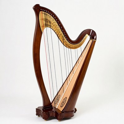 Elegant Wooden Harp Instrument