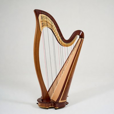 Elegant Wooden Lever Harp