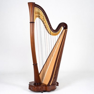 Elegant Wooden Harp Instrument