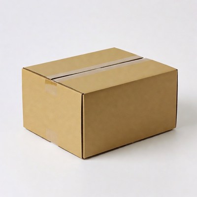 Cardboard box on white background
