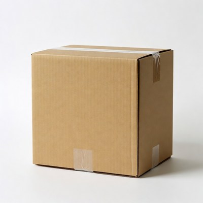 Cardboard box with tape