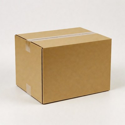 Cardboard box on white background