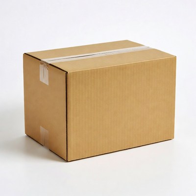 Cardboard Box on White Background