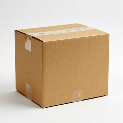 Cardboard box with tape