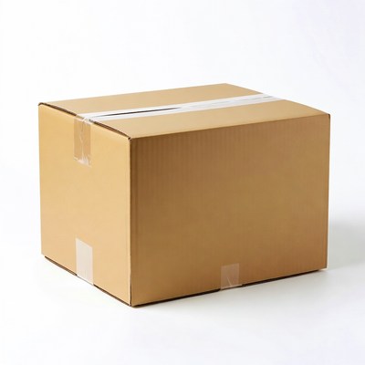 Cardboard box with tape