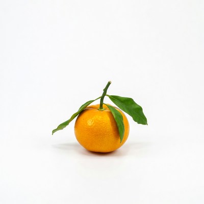 Fresh Tangerine with Green Leaves