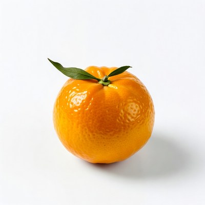 Fresh mandarin orange with green leaf