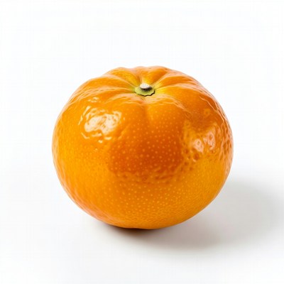 Ripe mandarin orange on white