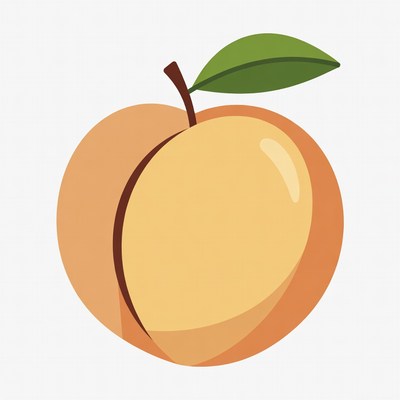 Peach fruit with green leaf