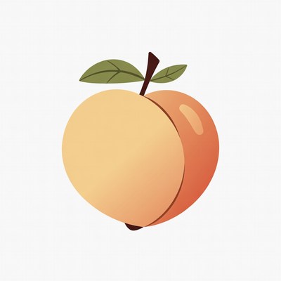 Peach fruit with leaf