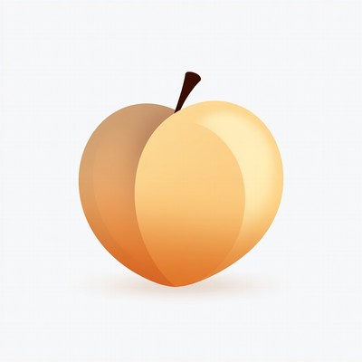 Ripe Peach Fruit Illustration