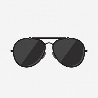 Black aviator sunglasses illustration