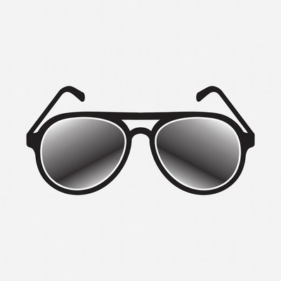 Black aviator sunglasses illustration