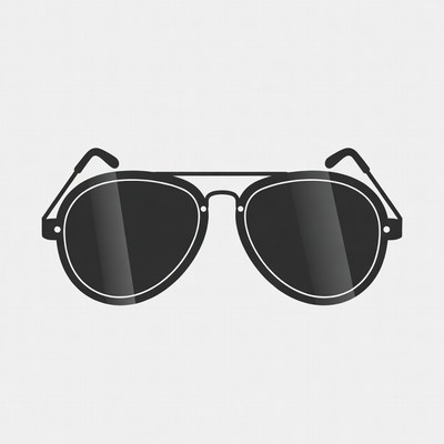 Black aviator sunglasses illustration