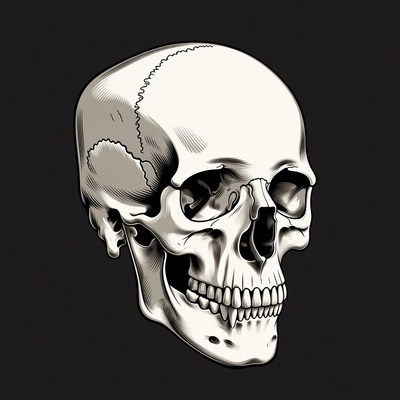 Human skull illustration
