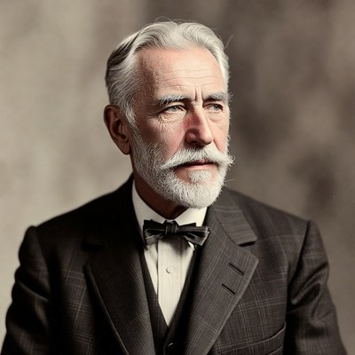 Elderly man in suit with white beard