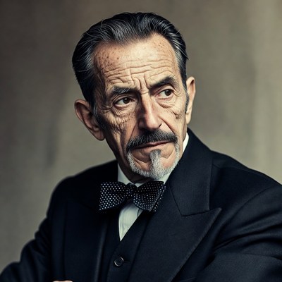 Elderly man in tuxedo with bow tie