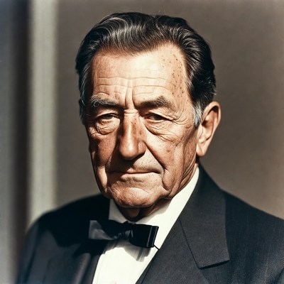 Elderly man in tuxedo bow tie