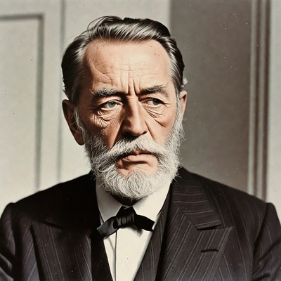 Elderly man in suit and bow tie