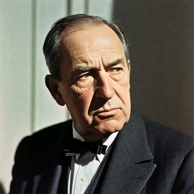 Elderly man in tuxedo bow tie